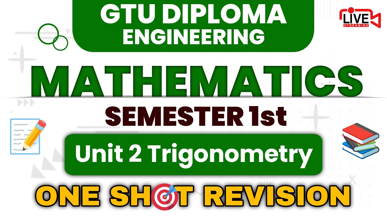 GTU Diploma Exam 2025 | One Shot Revision | Unit 2 Trigonometry | IMP Question 2025