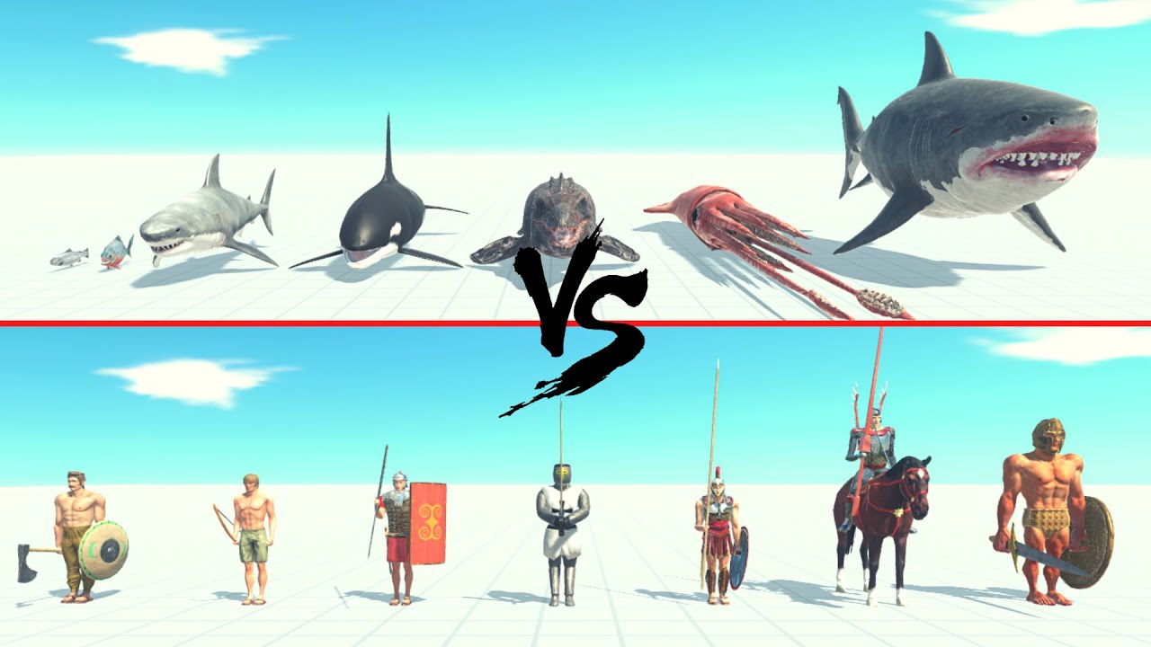 Aquatics Faction Vs Ancient Humans Faction ARBS | Animal Revolt Battle Simulator