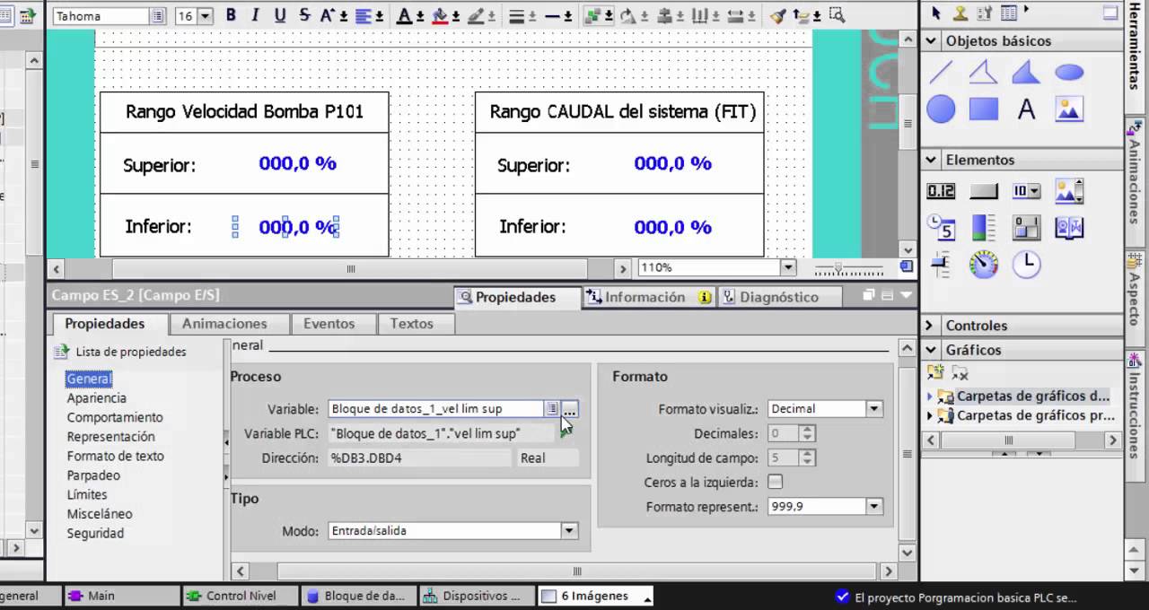6  variables, botones y eventos HMI TIA V13