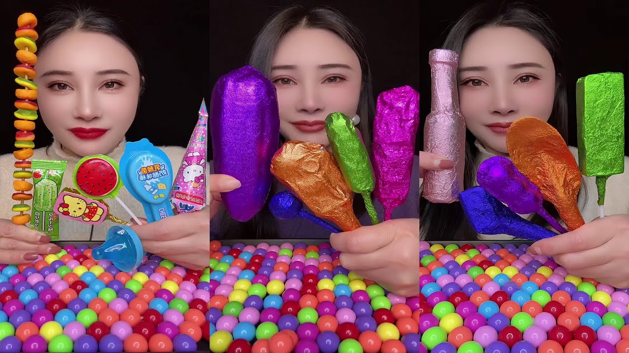 ASMR Конфеты 🍬 Игрушки принцессы 👑 Забавные очки 🤓 Фруктовое желе 🍇 Клубничные лакомства 🍓 EP495
