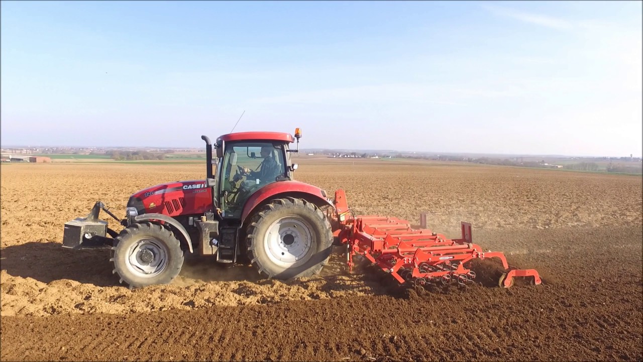 [DJI & Lumix] pr&eacute;paration de sol / Case ih maxxum 140 et vibroculteur Sauerburger / FullHD