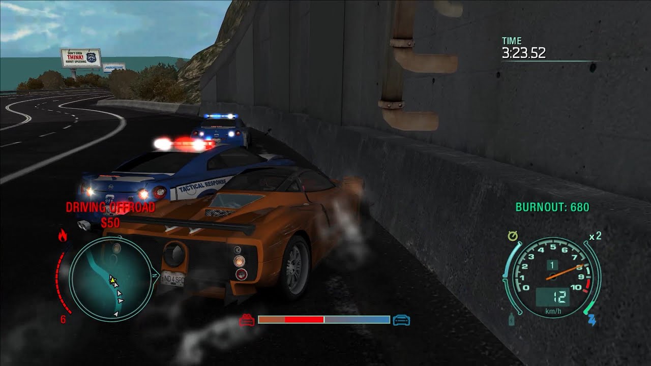 NFS Undercover Pagani Zonda F vs Threat Level 10 Cops