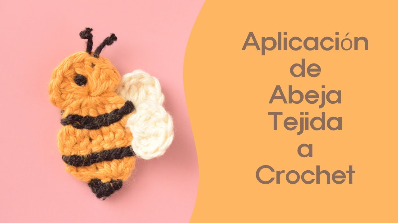 🐝 APLICACIÓN DE ABEJA TEJIDA A CROCHET Fácil Paso a Paso | CROCHET HONEY BEE APPLIQUE Step by Step
