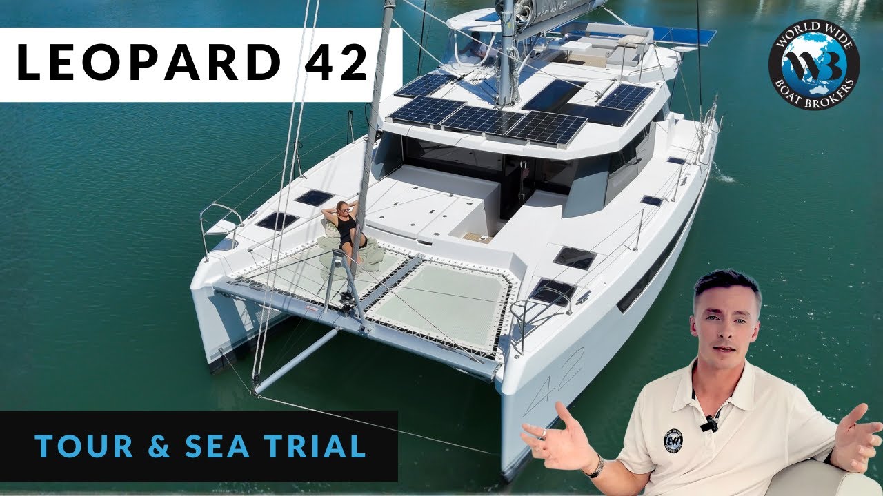 Полный обзор и тест-драйв парусного катамарана Leopard 42 2022 года выпуска.