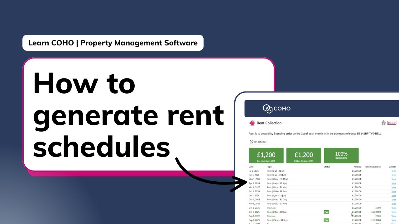 How to Generate a Rent Schedule in COHO | Property Management Software