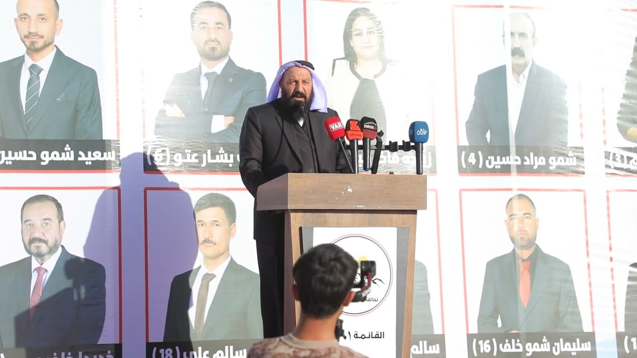رئيس تحالف القضية الايزيدية وحيد مندو في موتمر تحالف القضية الايزيدية في ناحية القحطانية ( تلعزير ) 
