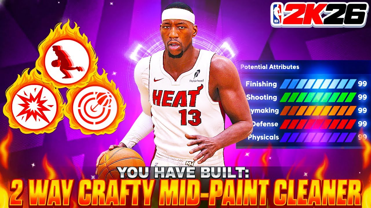 THIS BAM ADEBAYO BUILD IS BROKEN IN NBA 2K26 - BEST CENTER BUILD!