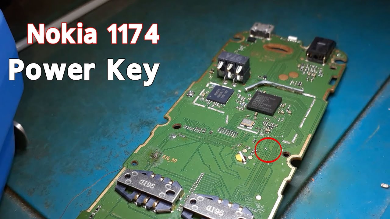 Nokia 105 rm1174 power key line missing jumper way, How to power way nokia 1174, power key