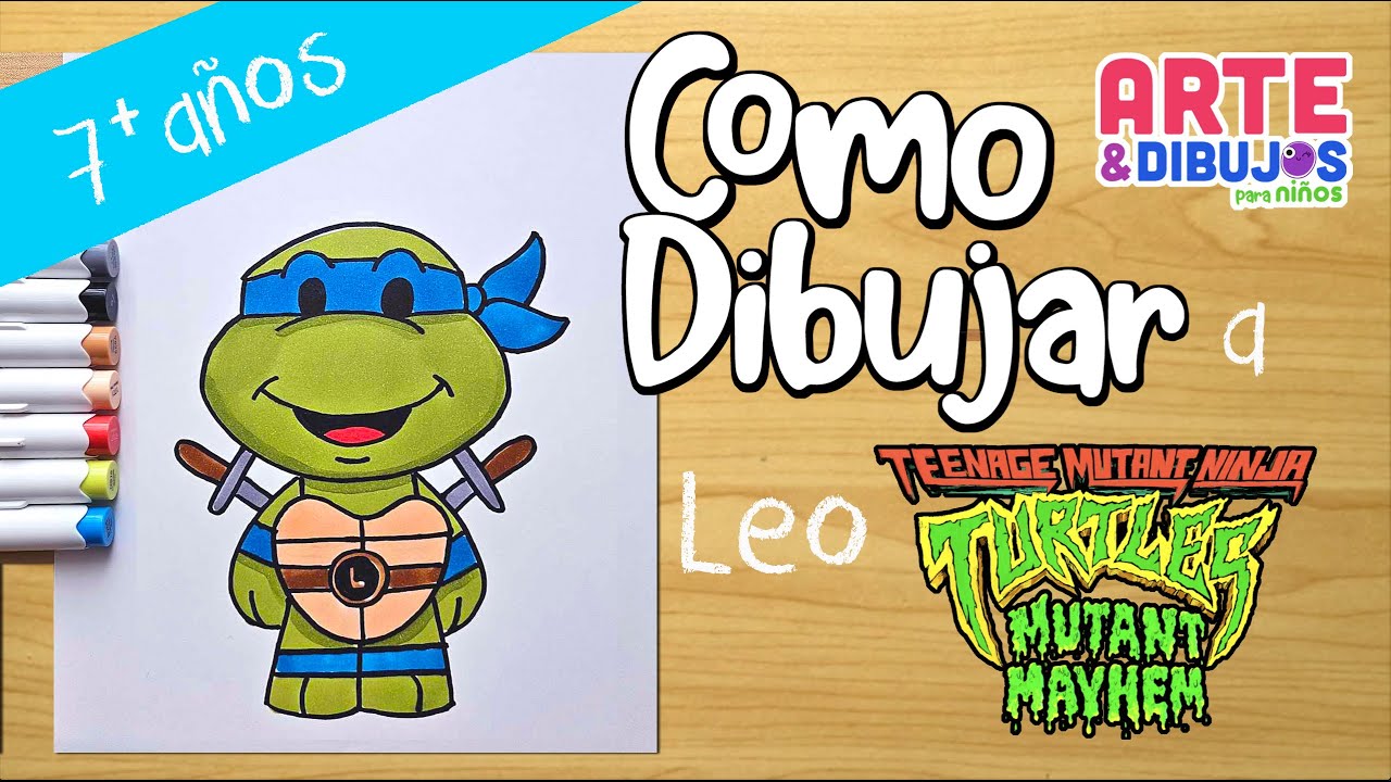 Como dibujar a LEONARDO | TORTUGAS NINJA  Arte y Dibujos para Niños