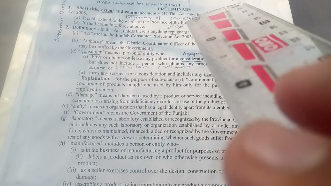Consumer Protection Act 2005, section 2C subsection 1 and 2 .Definition of 
