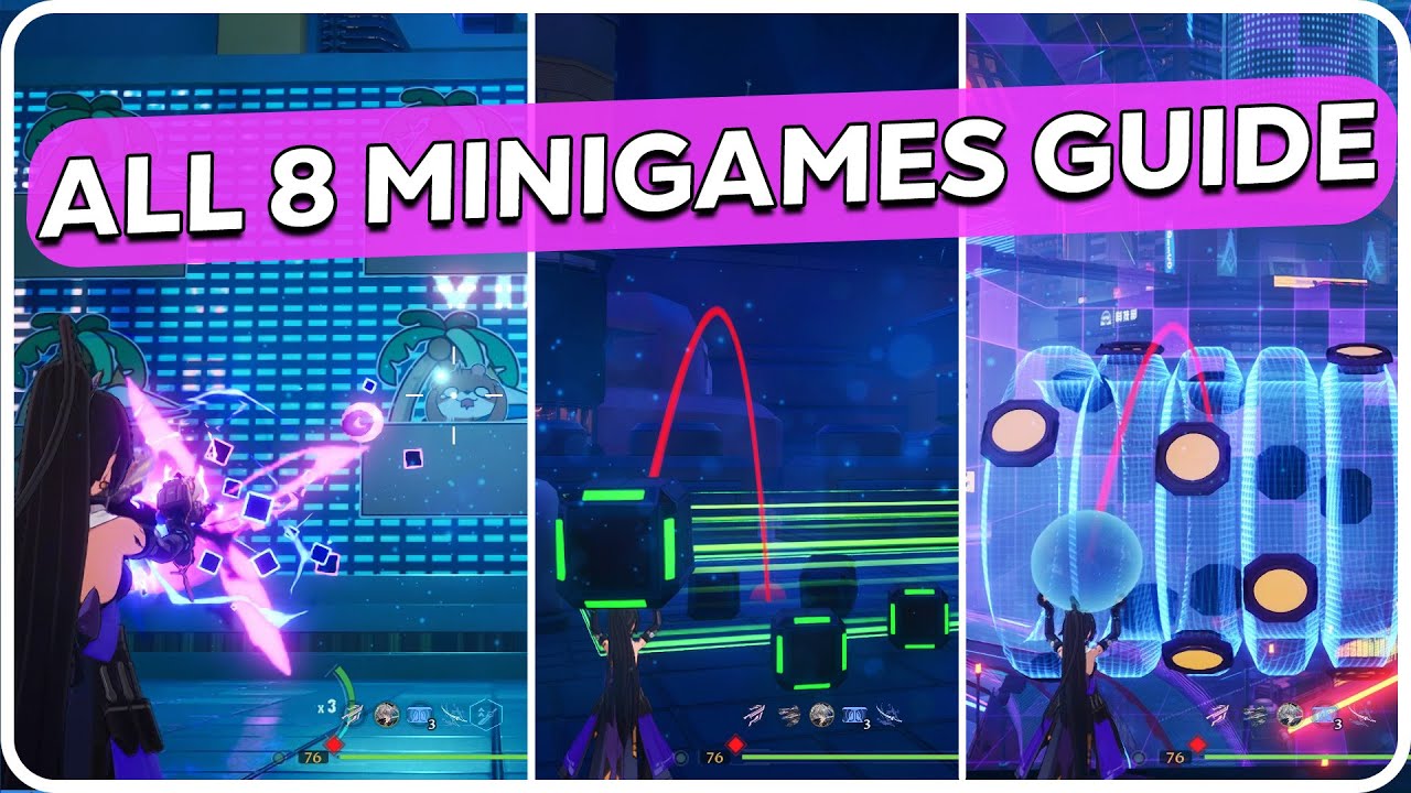 All 8 MiniGames Mirroria Funzone Locations Tower of Fantasy 2.2