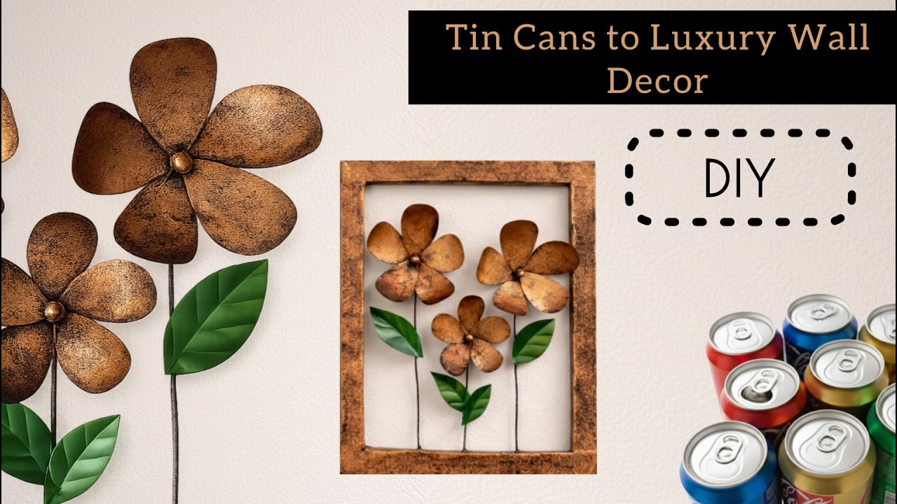 Stop throwing away Cardboard Boxes ❌ How to use Cardboard boxes for Crafts | Tin Can Wall Decor
