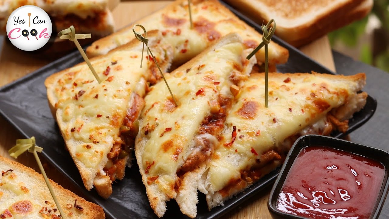 Chicken Fajita Cheese Sandwich Recipe by (YES I CAN COOK)