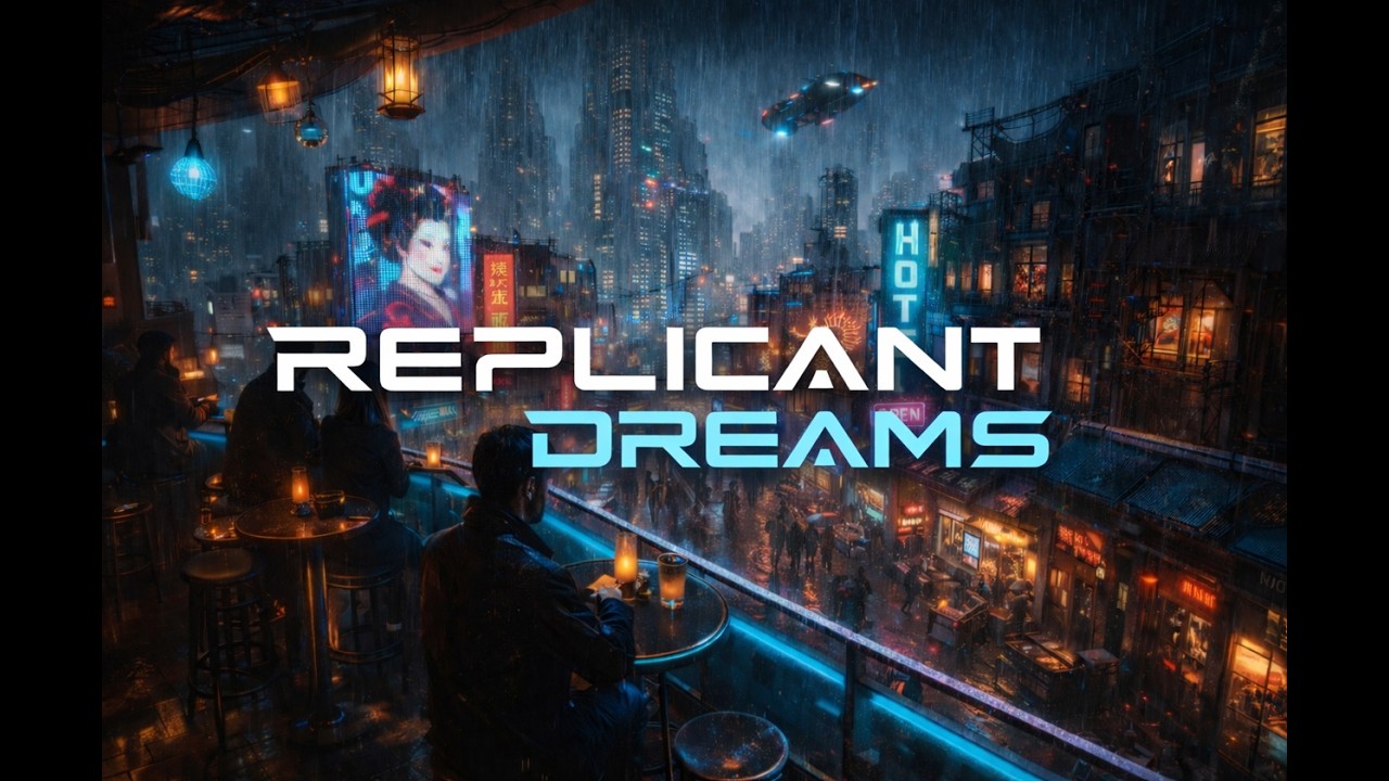 Replicant Dreams | Raining Bladerunner Ambience | Sc-fi Music for Relaxing Deep Focus & Chill