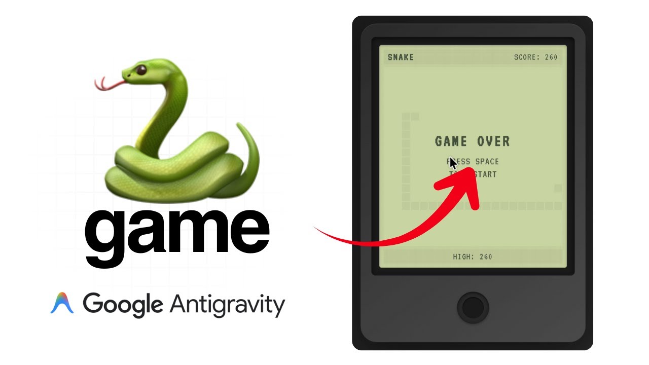 Google antigravity AI builds classic snake game in minutes!