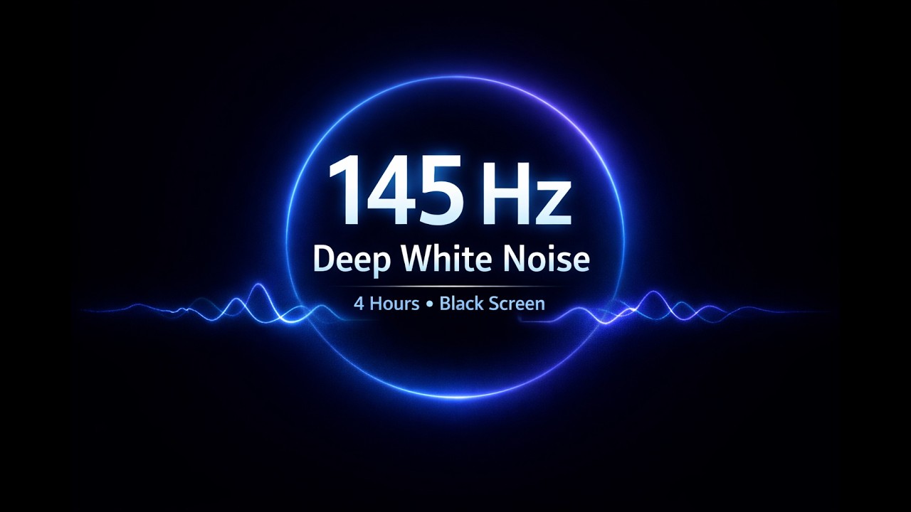 145 Hz Deep White Noise (4 Hours) | Black Screen for Sleep & Focus