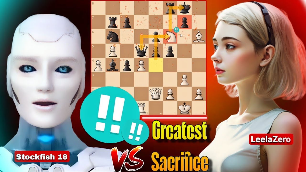 Stockfish 18 BRILLIANTLY Sacrificed His Bishop & Knight Against LeelaZero, Can he Survive? |  Chess