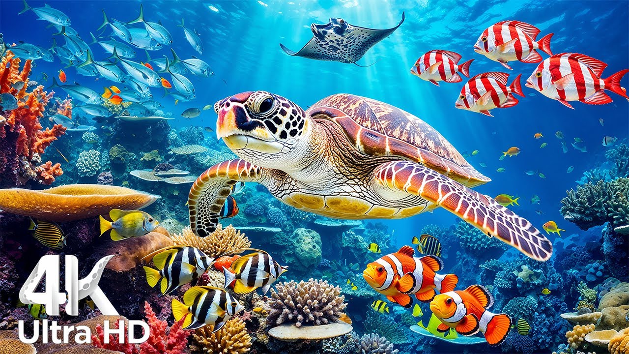 Amazing 4K Ocean Adventure 🐳 Discover Graceful Sea Animals in a Calm and Beautiful Aquarium World