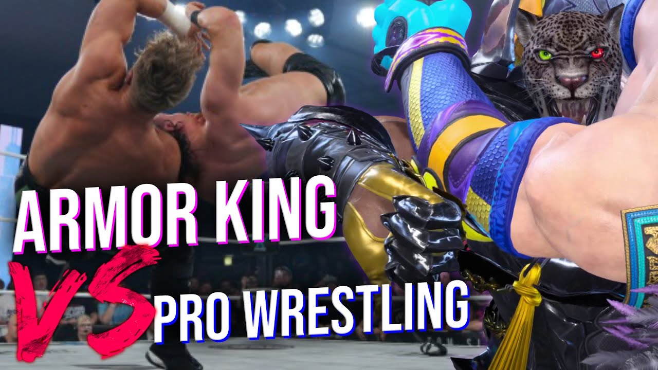 ARMOR KING moves in real PRO WRESTLING COMPARISON - TEKKEN 8 (1440p)