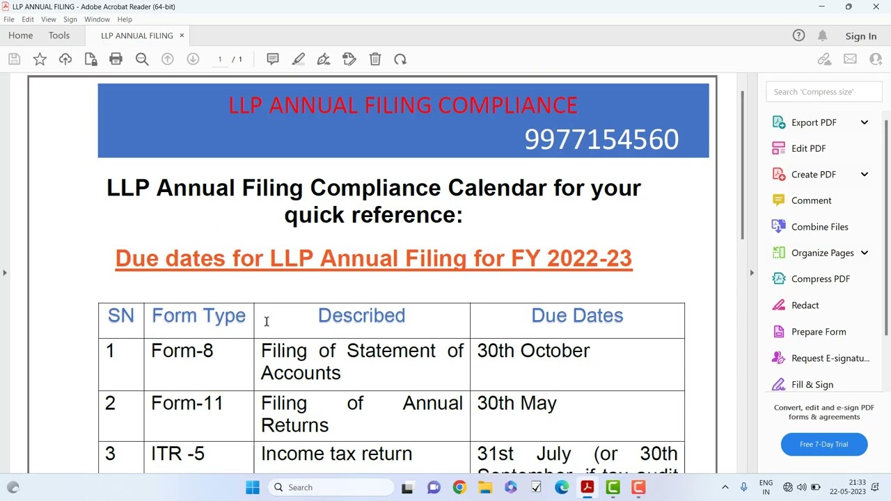 LLP Annual Compliance