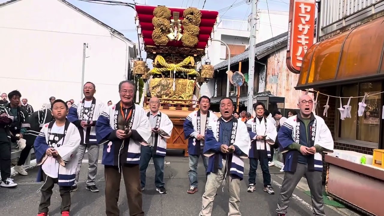 令和7年4月6日福良八幡神社春祭り、五分一丁だんじり唄『元禄武士道』