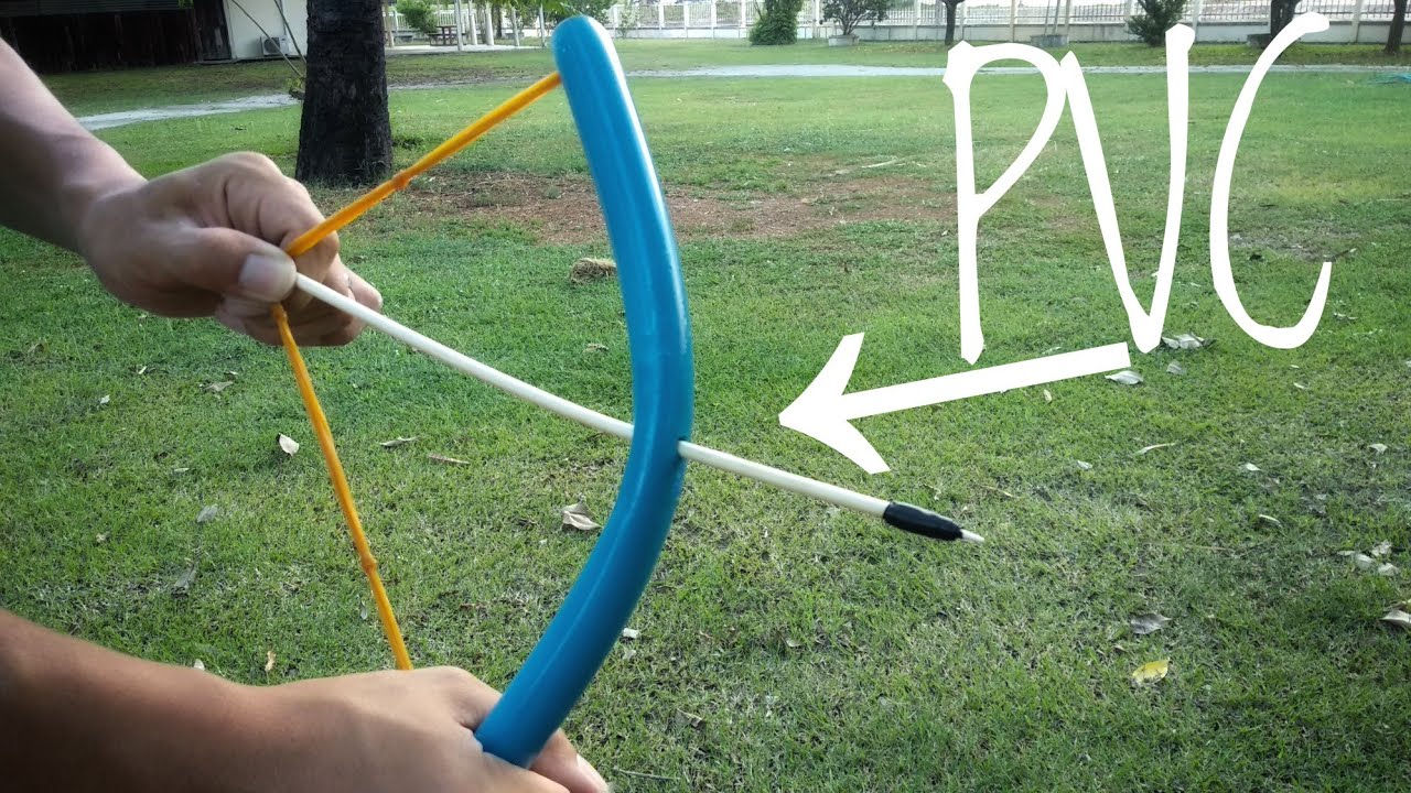 BENDING PVC pipe to make SURVIVAL bow with Arrows !!