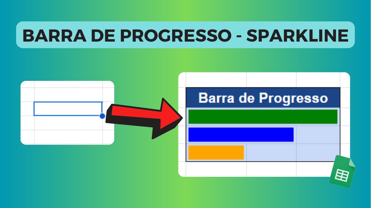 Criar BARRA de PROGRESSO no Planilhas Google - Aprenda como fazer utilizando a função Sparkline!