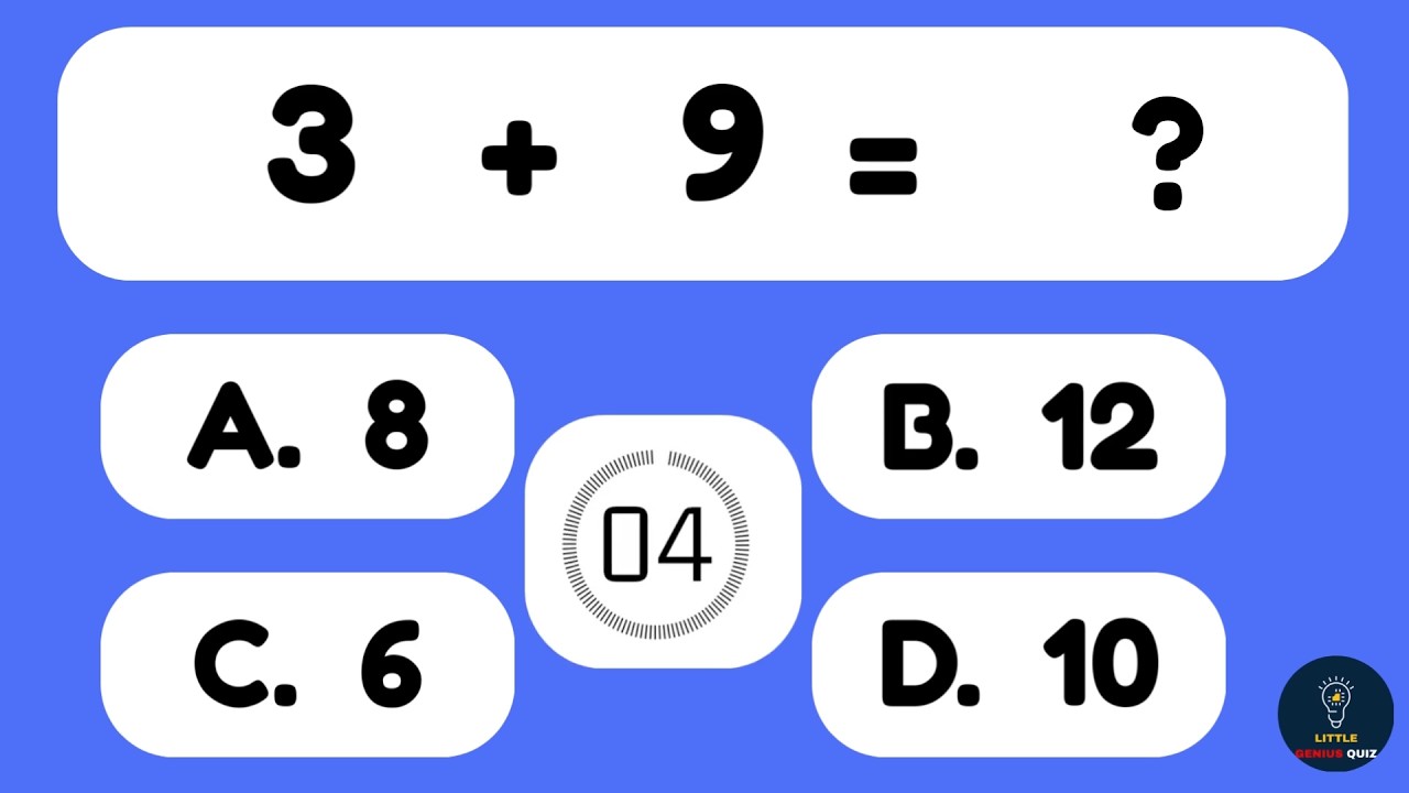 Plus and Minus Math Quiz for Kids | 20 New Addition & Subtraction Questions (Part 3)