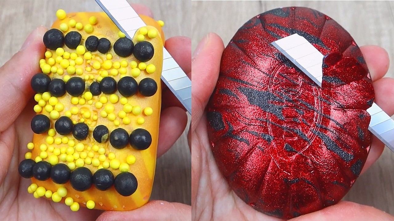 Relaxing Soap Cutting ASMR. Satisfying Soap and lipstick cutting. Corte de jabón - 1241