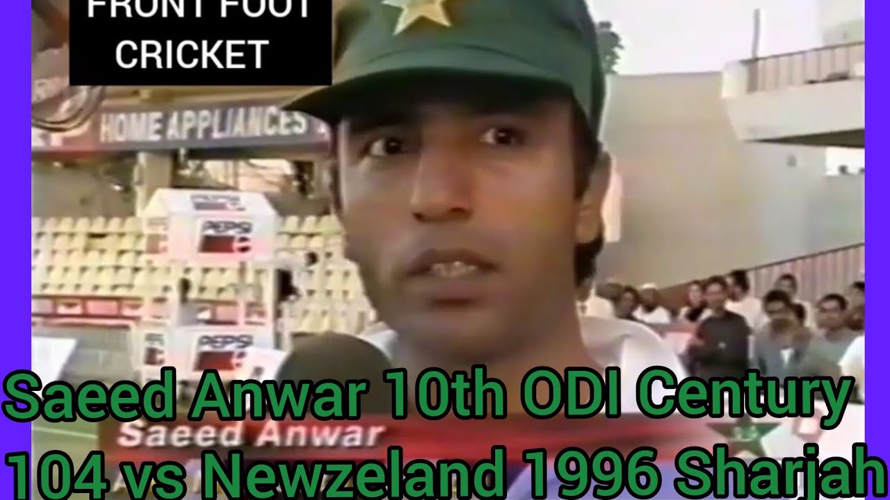 SAEED ANWAR 10th ODI CENTURY 104 VS NEWZELAND 1996 SHARJAH