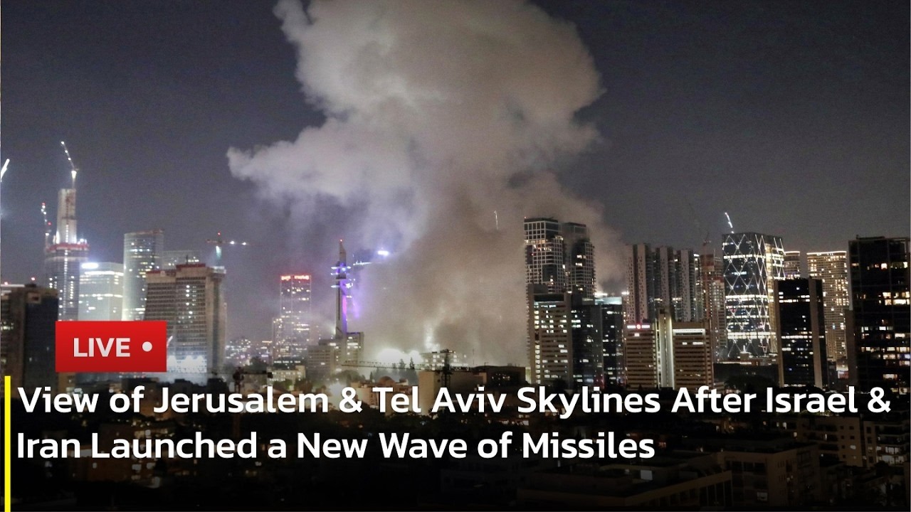 🔴 LIVE: Jerusalem & Tel Aviv Skylines After Israel & Iran Launched a New Wave of Attack | AC13