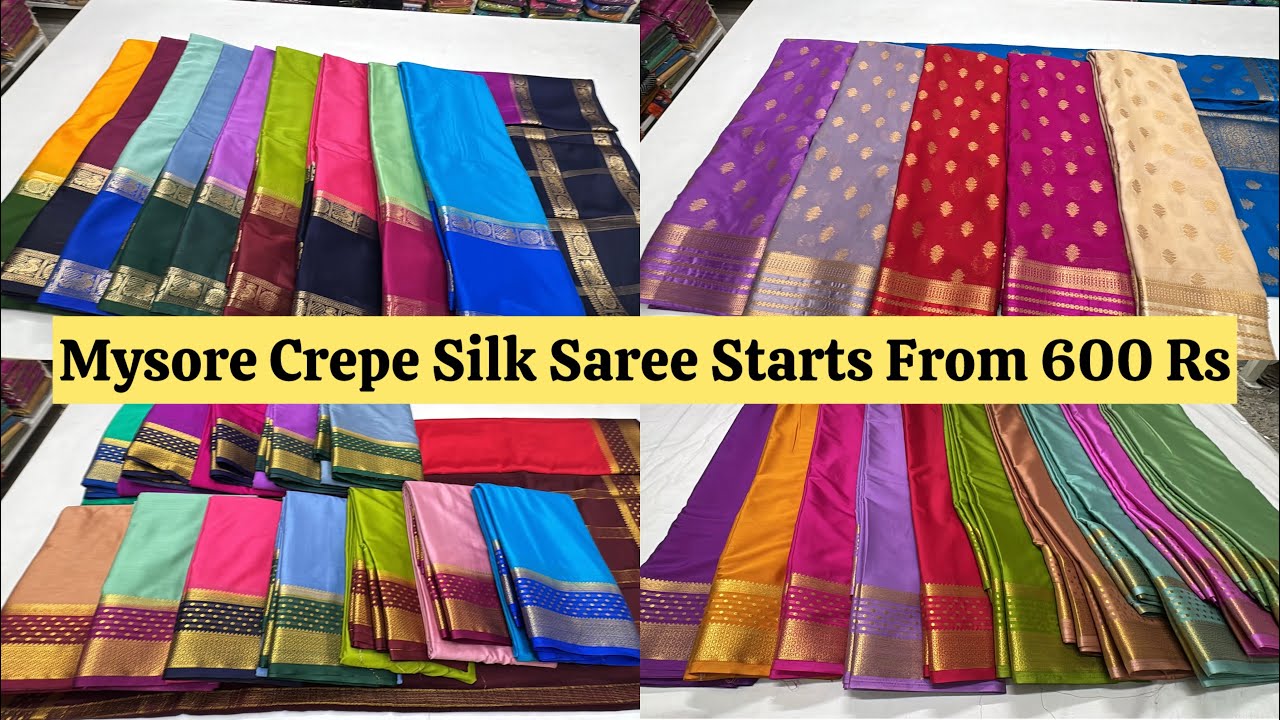 Mysore Crepe Silk Sarees Wholesale Bangalore | Single Saree Courier Available