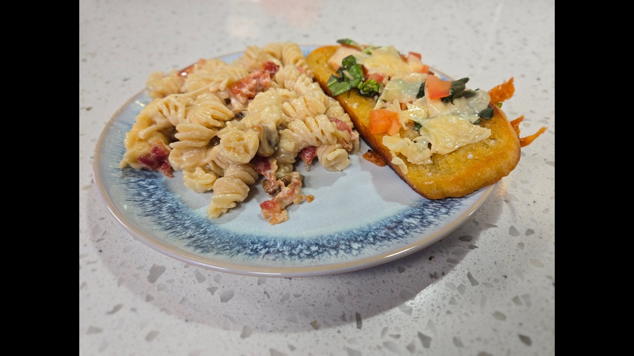 The Food Nanny's Parmesan Bacon Mushroom Pasta