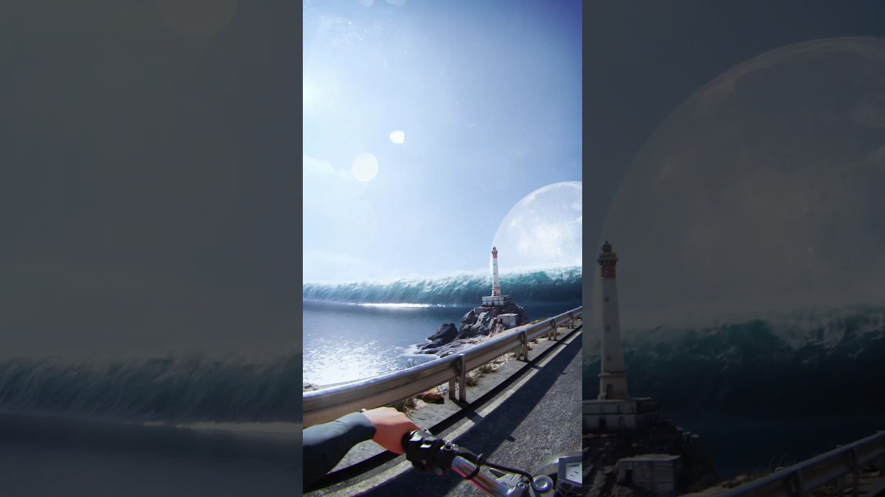motorcycle ride #moon #ride #earth #tsunami #earthquake @aleksey__n @SPy_ReX_GAMING #animation #3d