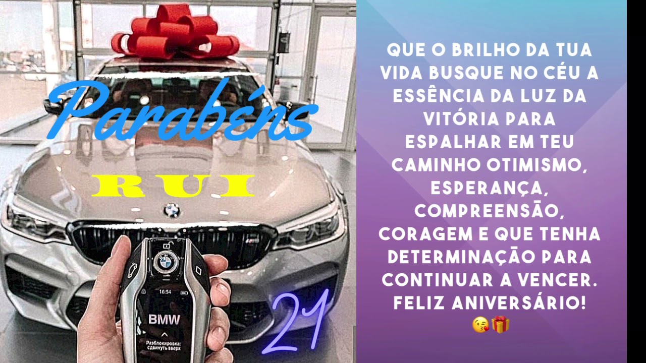 Rui 21 Feliz aniversário Muitos Parabéns