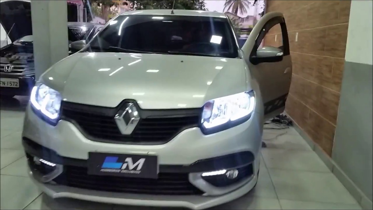 Renault Sandero Farol barra de led