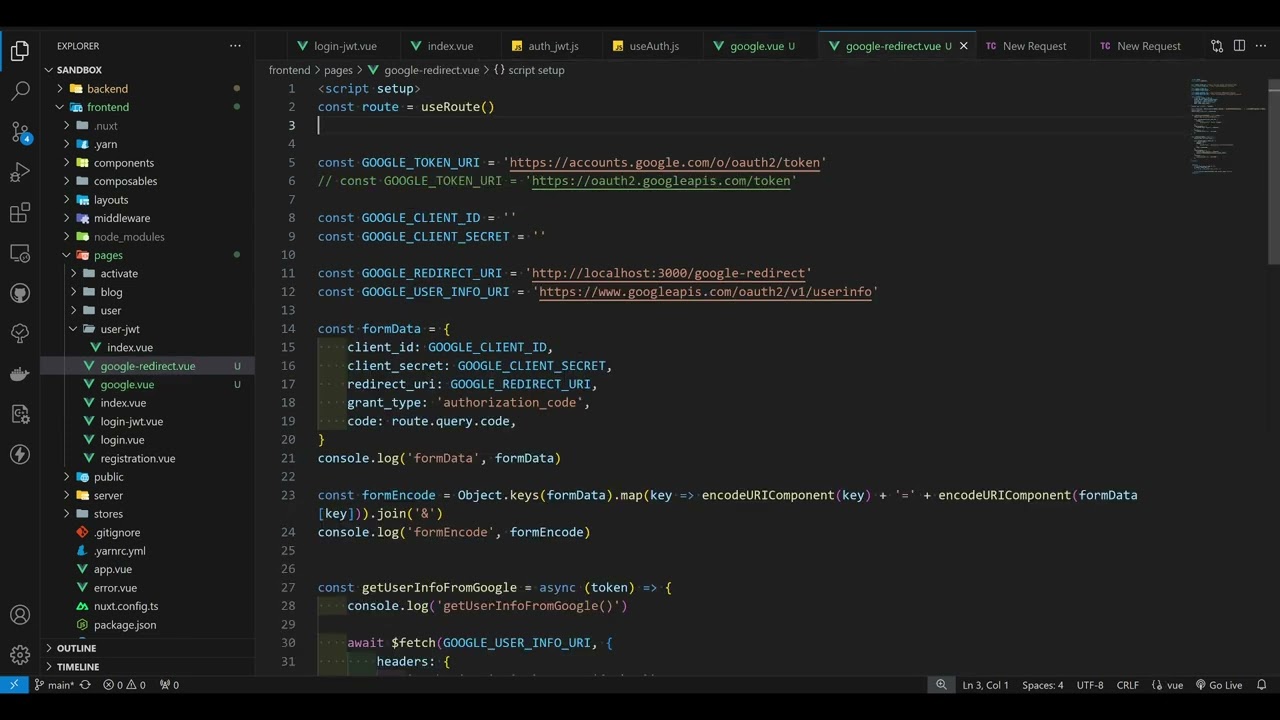 Аутентификацию пользователей на front с помощью Google OAuth (DRF + Nuxt  3) (part 1)