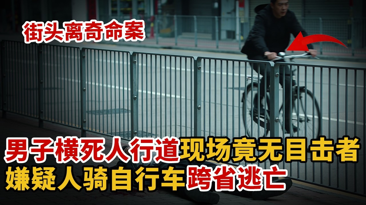 男子横死人行道，现场竟无一人目击！嫌疑人骑自行车跨省逃亡【中国110】