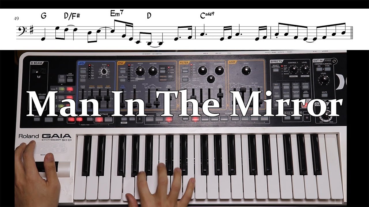 Man In The Mirror - Michael Jackson -Synth Bass Cover(with Score)