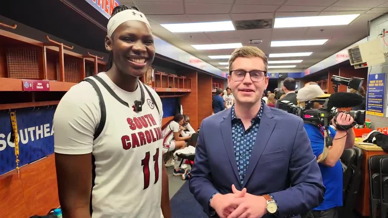 1-on-1 with Gamecocks Center Madina Okot after SEC Tournament Quarterfinal win