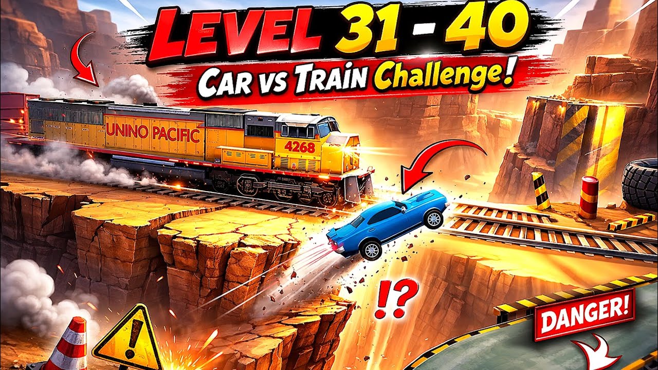 Can My Car Defeat The Speeding Train? 😱 Level 31–40 Challenge | Stunt Car Extreme Gameplay 🔥