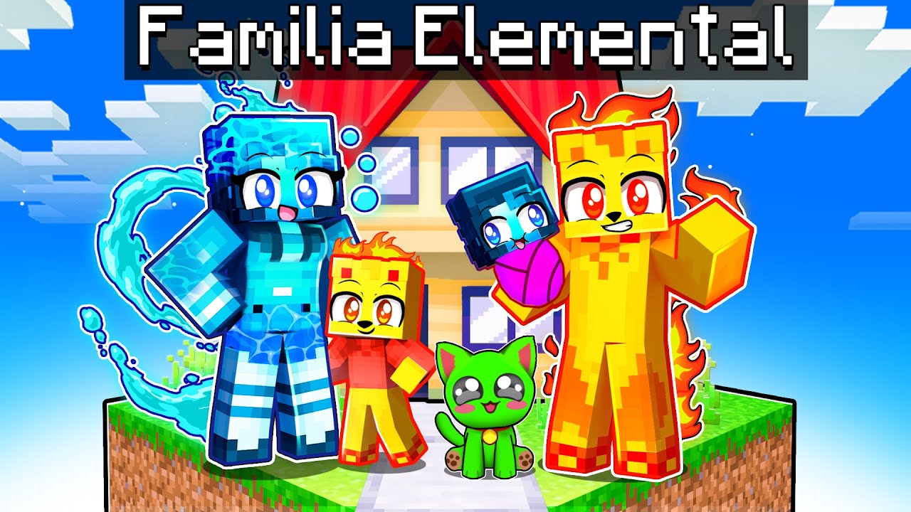 &iexcl;La FAMILIA ELEMENTAL en MINECRAFT! 🌊👶🔥 Alexy
