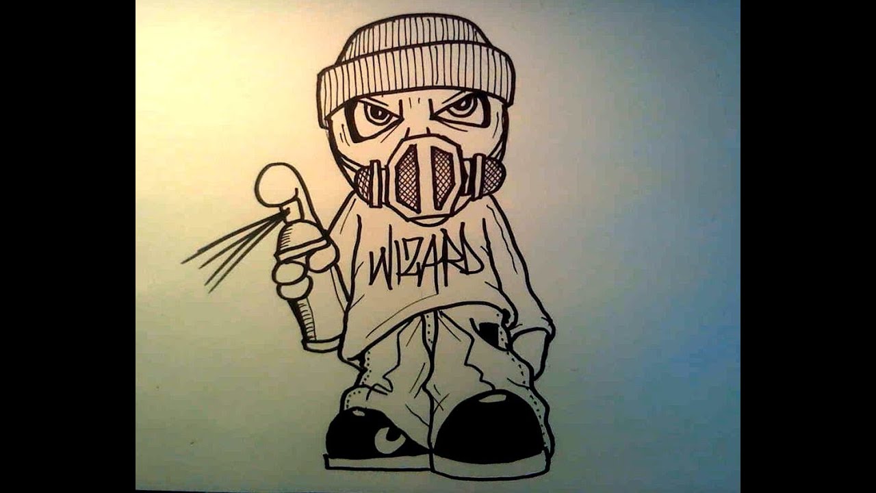 how to draw a character with a gas mask - simple and easy