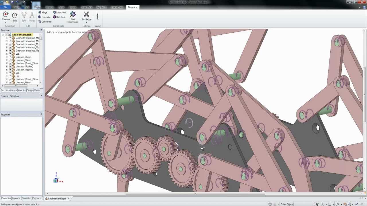 Automatic joint detection in Dynamics for SpaceClaim by Algoryx