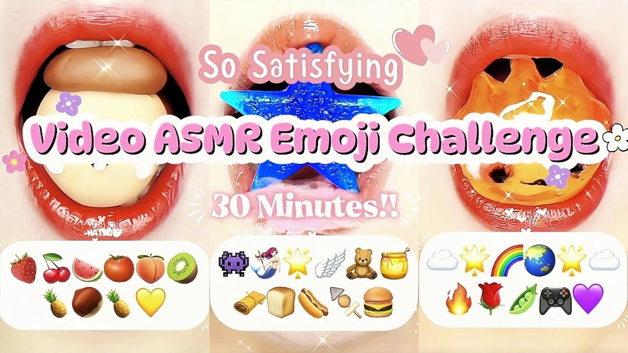 Satisfying Video ASMR Emoji Challange🩷️🌷|| 30 Minutes!!😴💤
