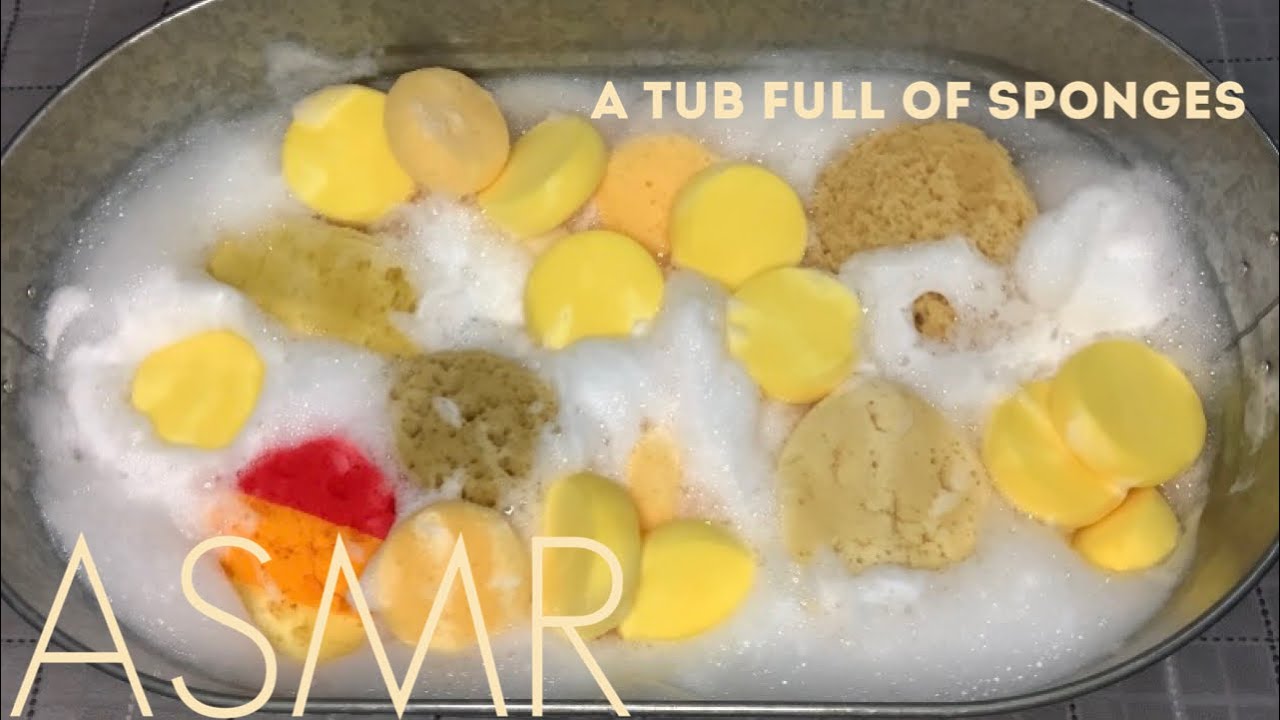 ASMR | A Tub Full of Small & Mini Sponges