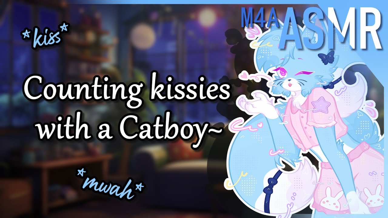 Furry ASMR 🩵 100 Kisses from your Catboy~ [3dio][Counting]