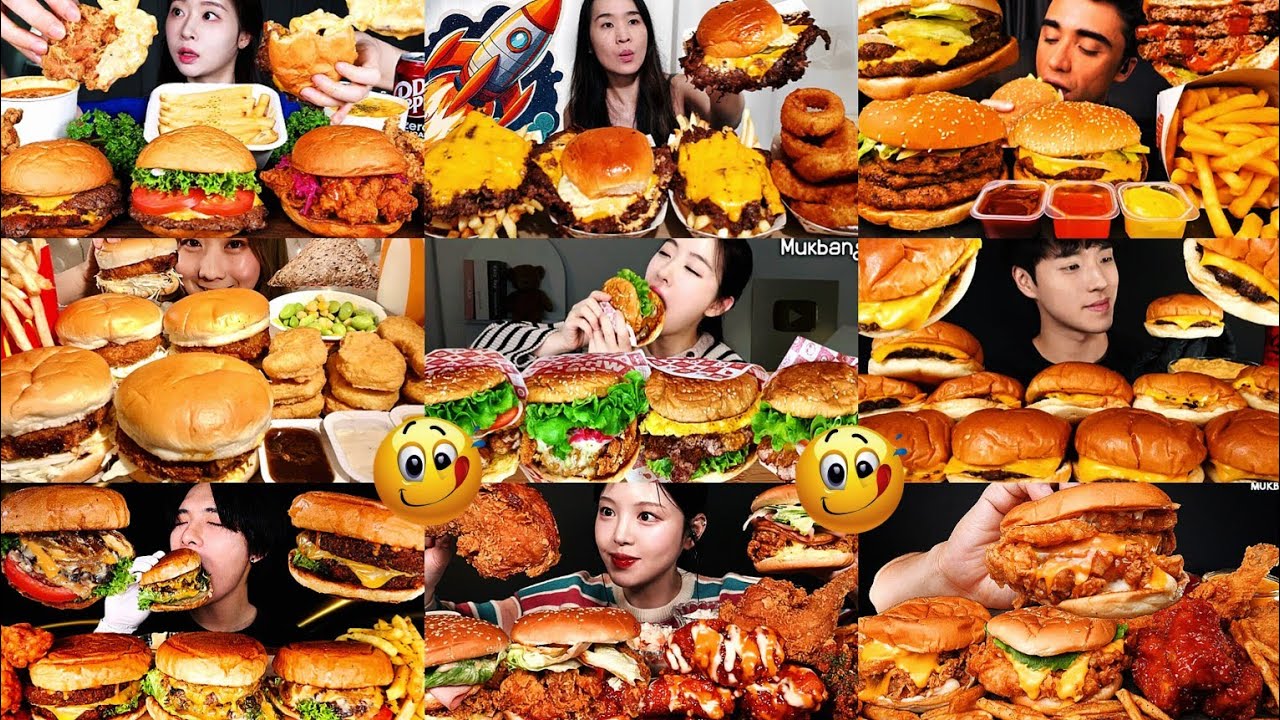 JUICY BURGERS MUKBANG ASMR COMPILATION || BIG BITES || EATING SOUND