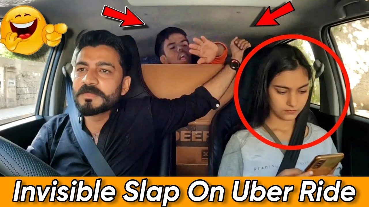 Invisible Slap On Uber Ride With Cute Girl || Slapping Prank || Our Entertainment