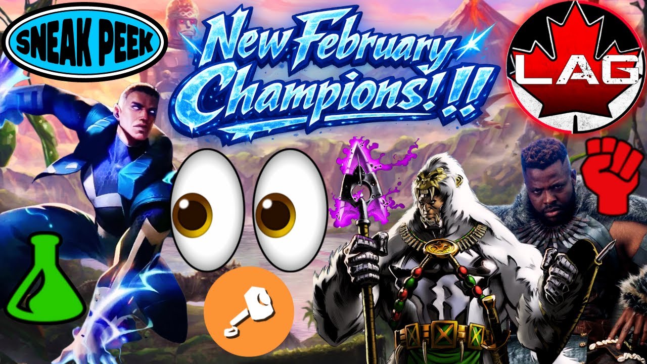 🆕 February Champs First Look Teaser!! BLUE MARVEL HYPE!! M'BAKU TOO!! Science & Skill Class! - MCOC